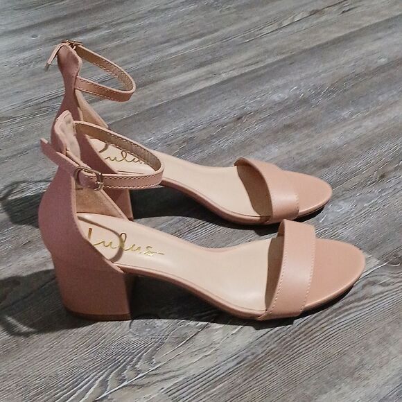 Lulus Harper Almond short block heel strappy heel open toe shoes Sz 8 NWOT - Picture 5 of 8